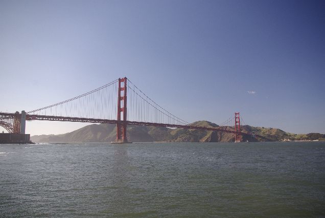 Golden Gate bridge, late afternoon wide angle